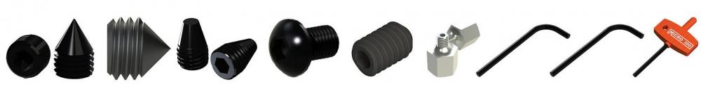 SET SCREW 10-32 X 3/8 EXT POINT; BLK ALLOY