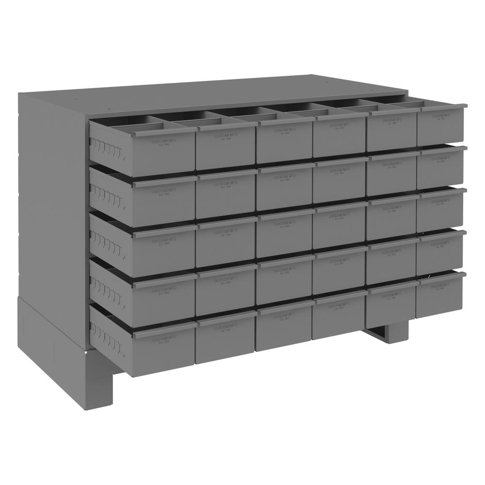 30 Drawer Unit With Base, Gray
