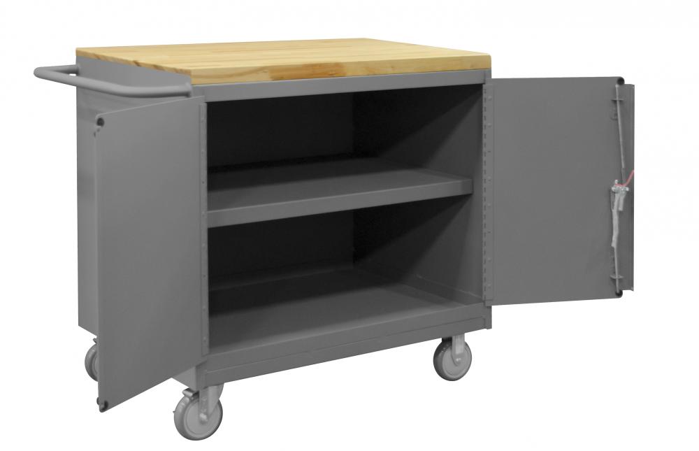 Mobile Bench Cabinet, Hard Board Top