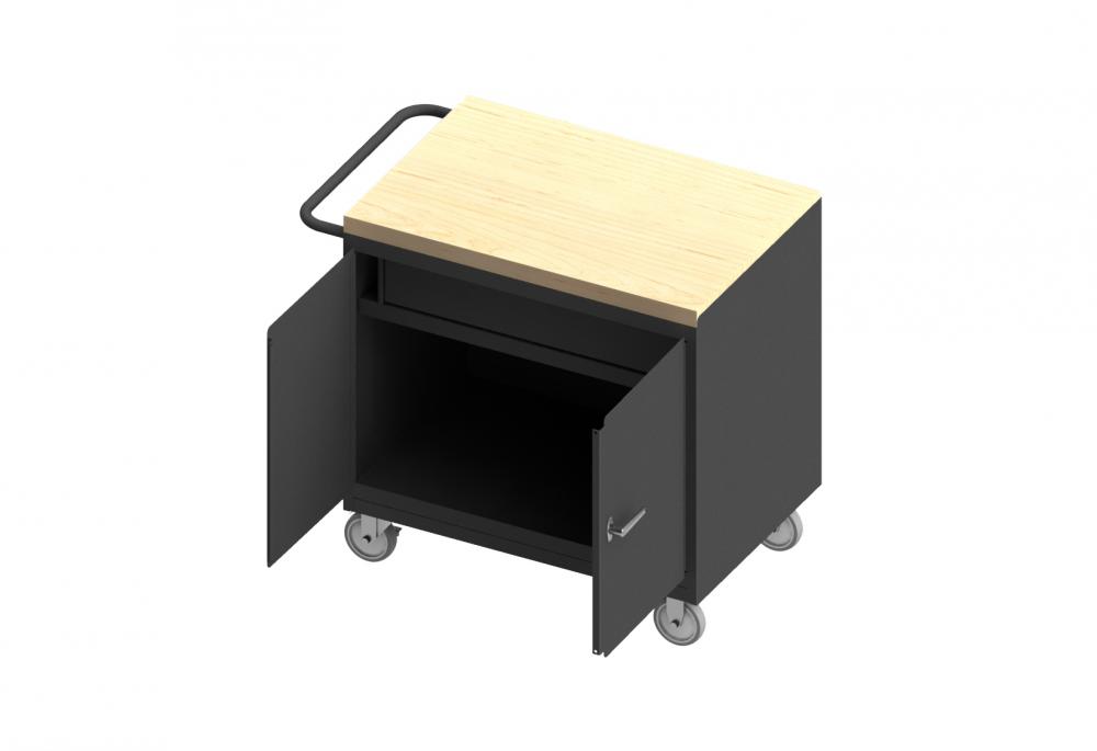 Mobile Bench Cabinet, Black Rubber Mat