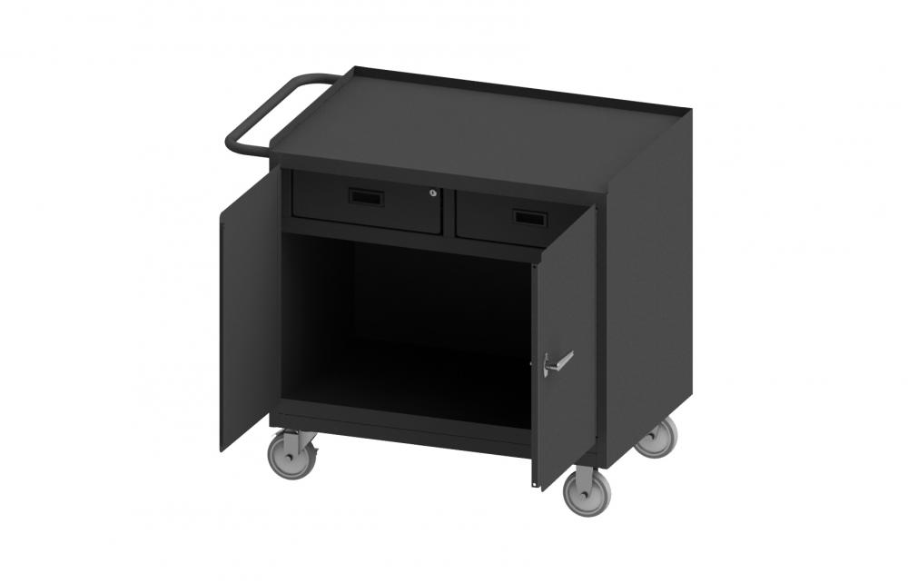 Mobile Bench Cabinet, Black Rubber Mat