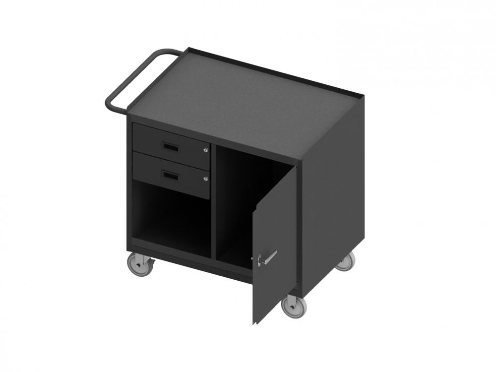 Mobile Bench Cabinet, 1 Door, Rubber Mat