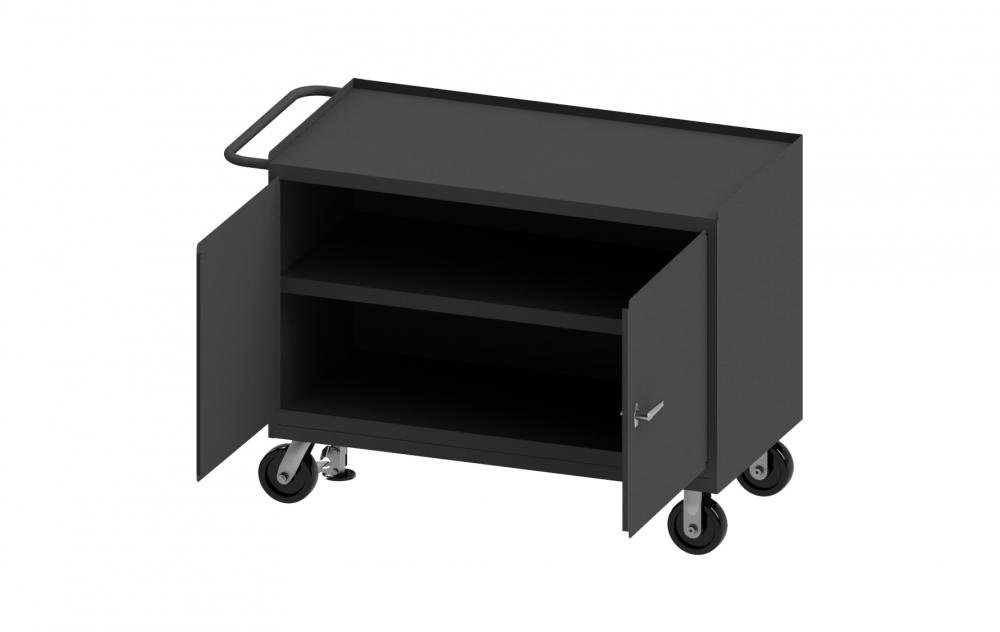 Mobile Bench Cabinet, Black Rubber Mat