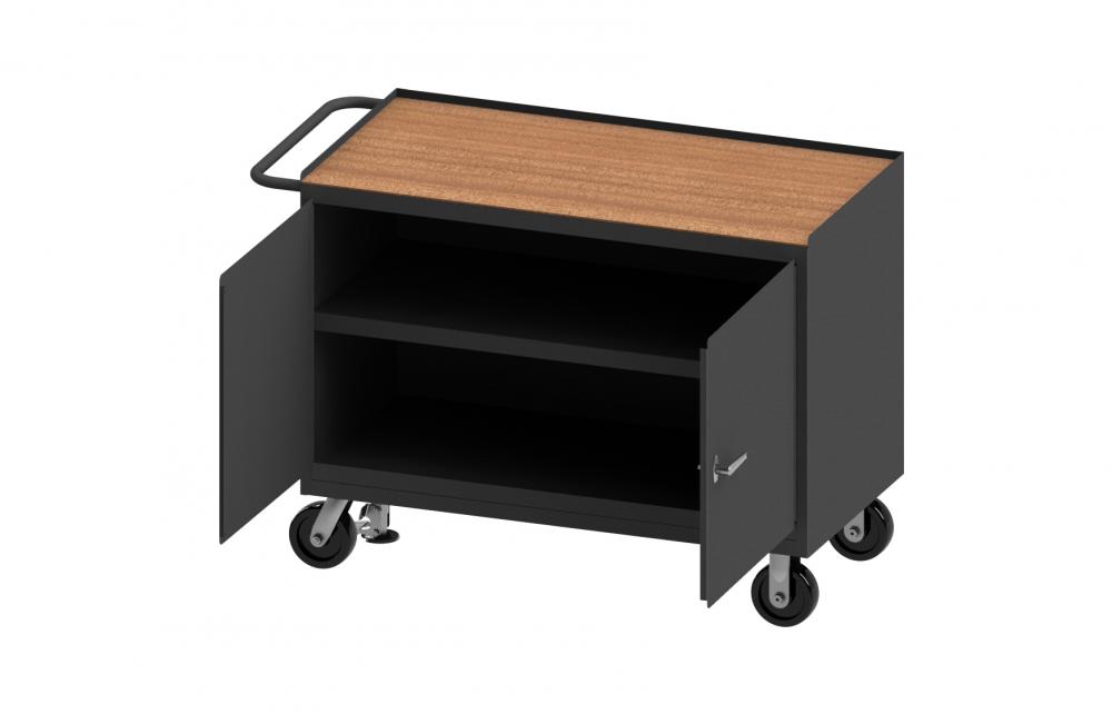 Mobile Bench Cabinet, Steel, Floor Lock