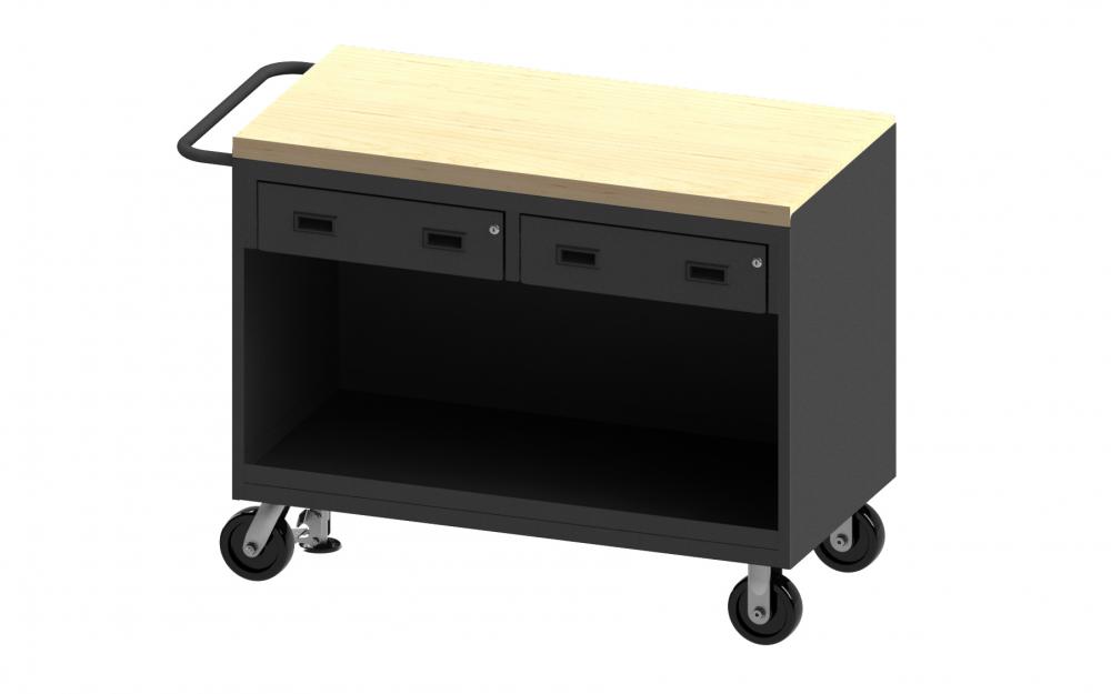 Mobile Bench Cabinet, 2 Drawer, Mat