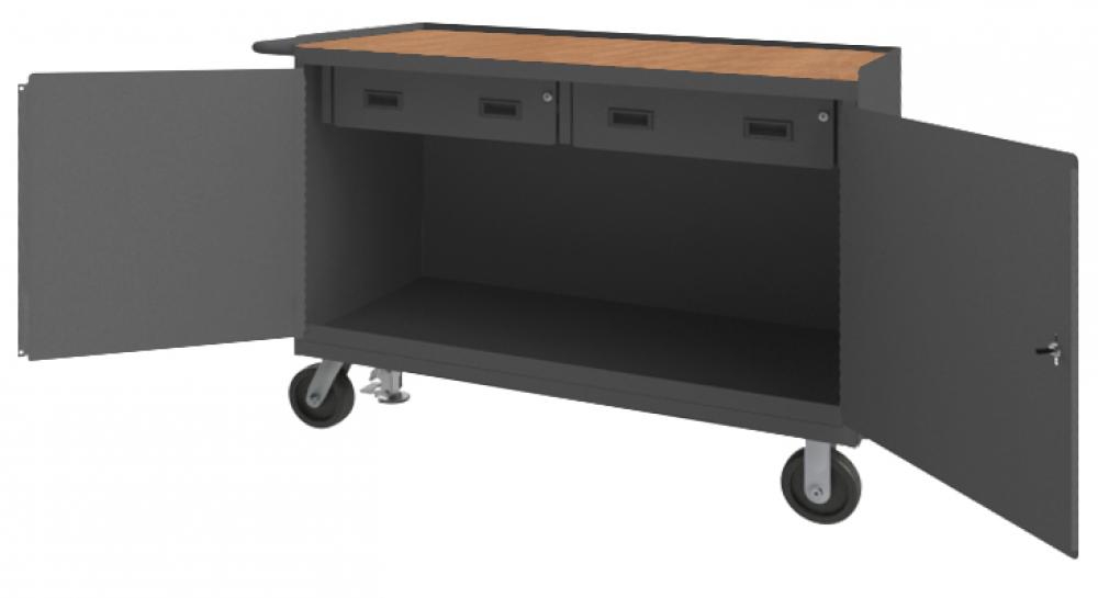 Mobile Bench Cabinet, 2 Drawer, Steel