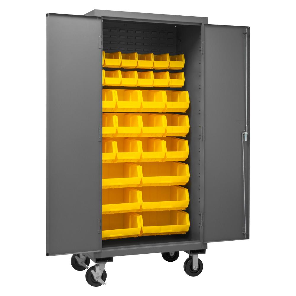 Cabinet, 24X36, 30 Yellow Bins, Flush