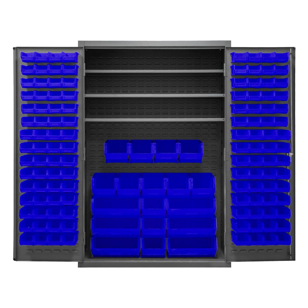 Cabinet, 3 Shelves, 138 Blue Bins