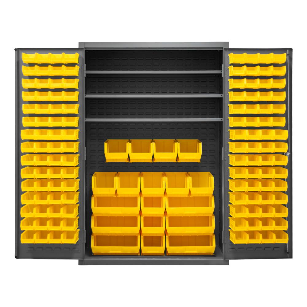 Cabinet, 3 Shelves, 138 Yellow Bins