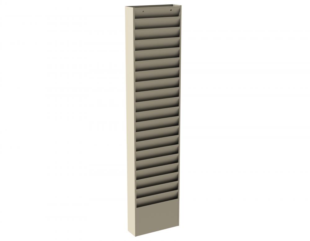 Literature Rack, 20 Large Pockets, Gray