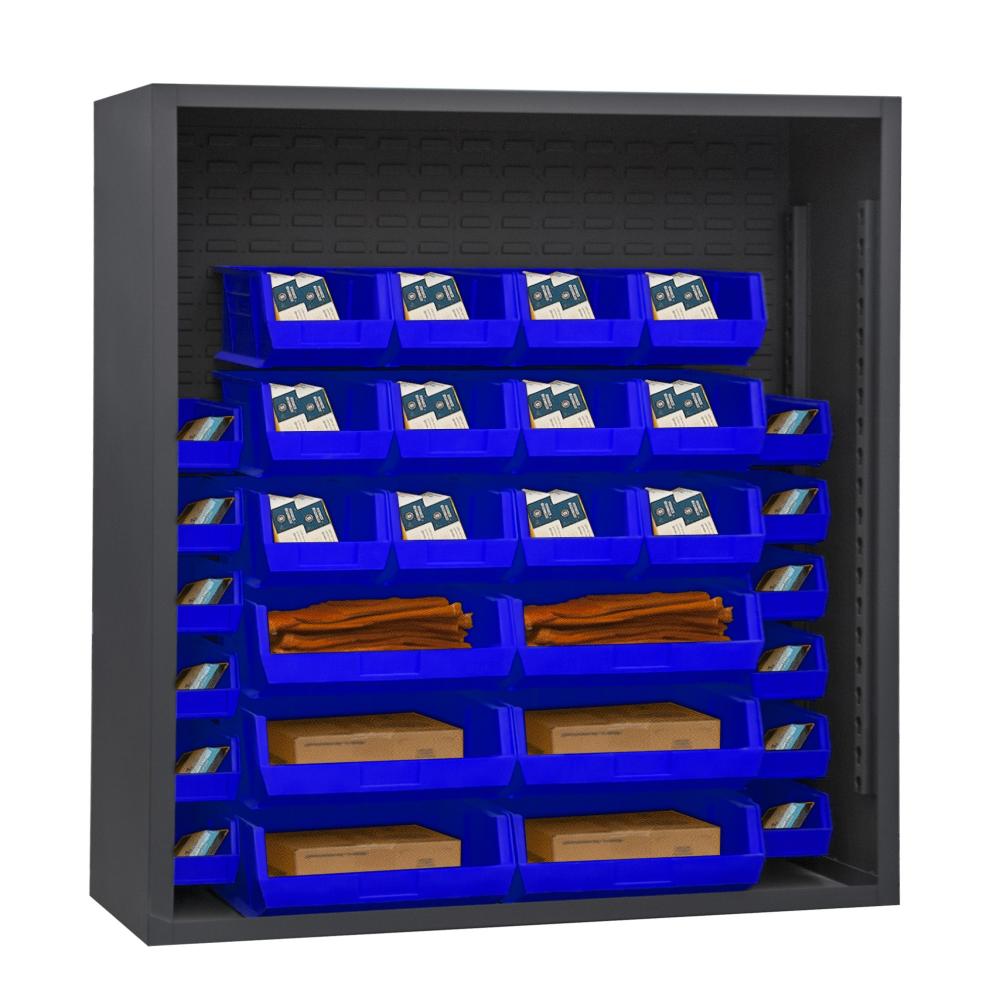 Enclosed Shelving, 30 Yellow Bins Enclosed Shelving, 30 Yellow Bins
