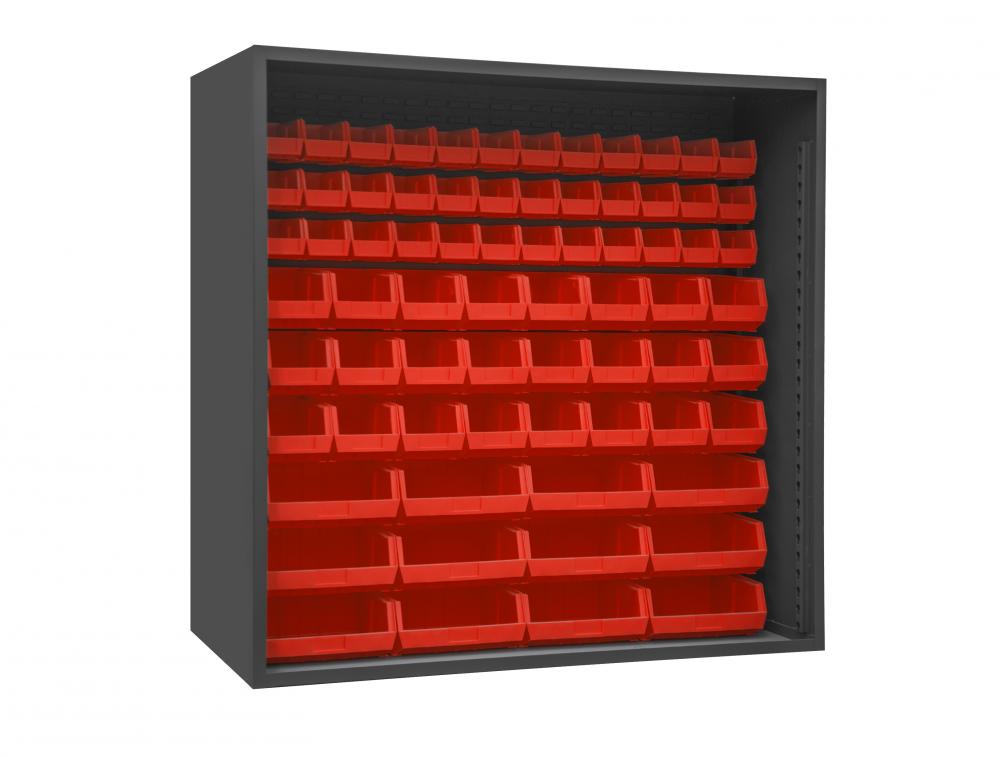 Enclosed Shelving, 72 Blue Bins Enclosed Shelving, 72 Blue Bins