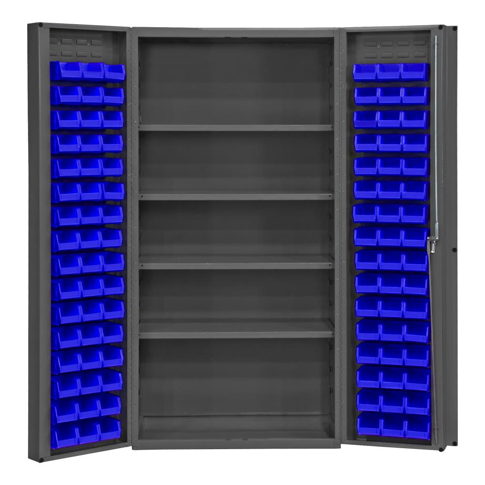 Cabinet, 4 Shelves, 96 Blue Bins