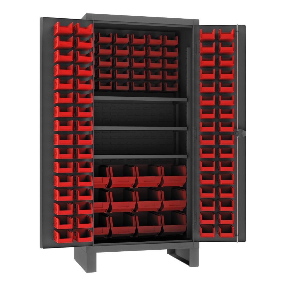 Cabinet, 3 Shelves, 108 Red Bins