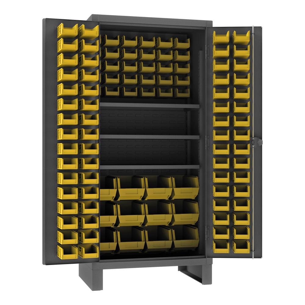 Cabinet, 3 Shelves, 108 Yellow Bins