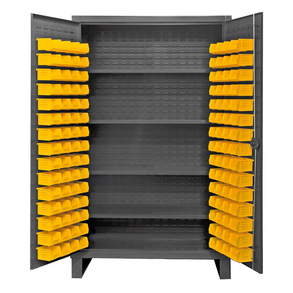 Cabinet, 4 Shelves, 120 Yellow Bins