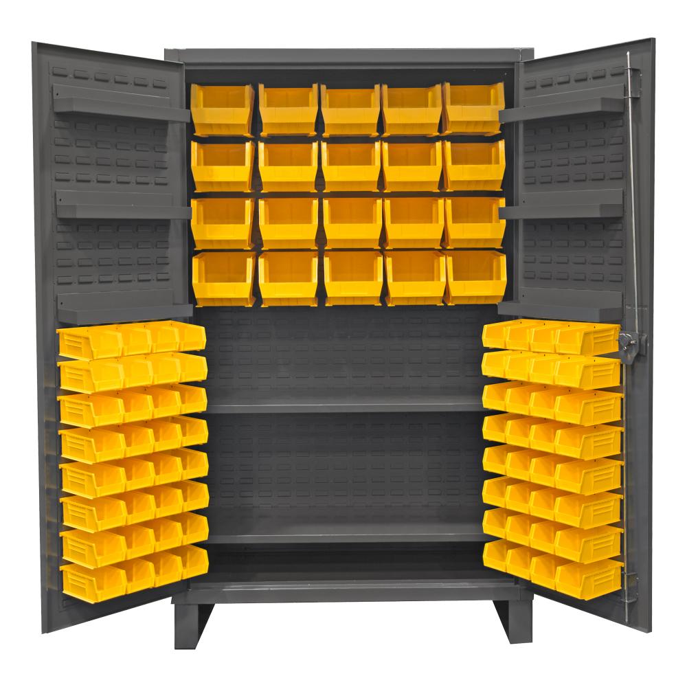 Cabinet, 2 Shelves, 84 Yellow Bins