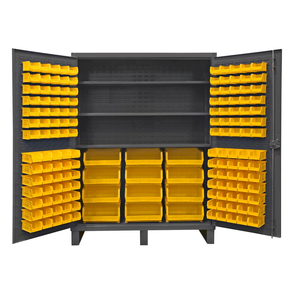 Cabinet, 3 Shelves, 156 Yellow Bins