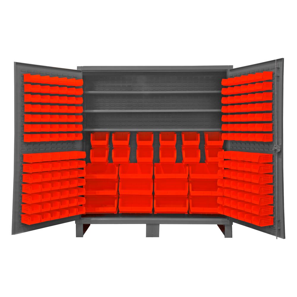 Cabinet, 3 Shelves, 192 Red Bins