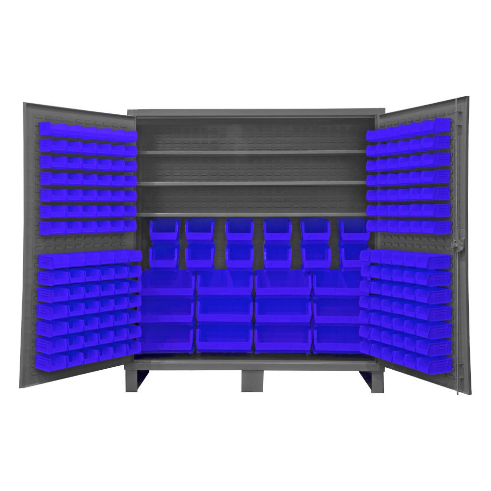 Cabinet, 3 Shelves, 192 Blue Bins