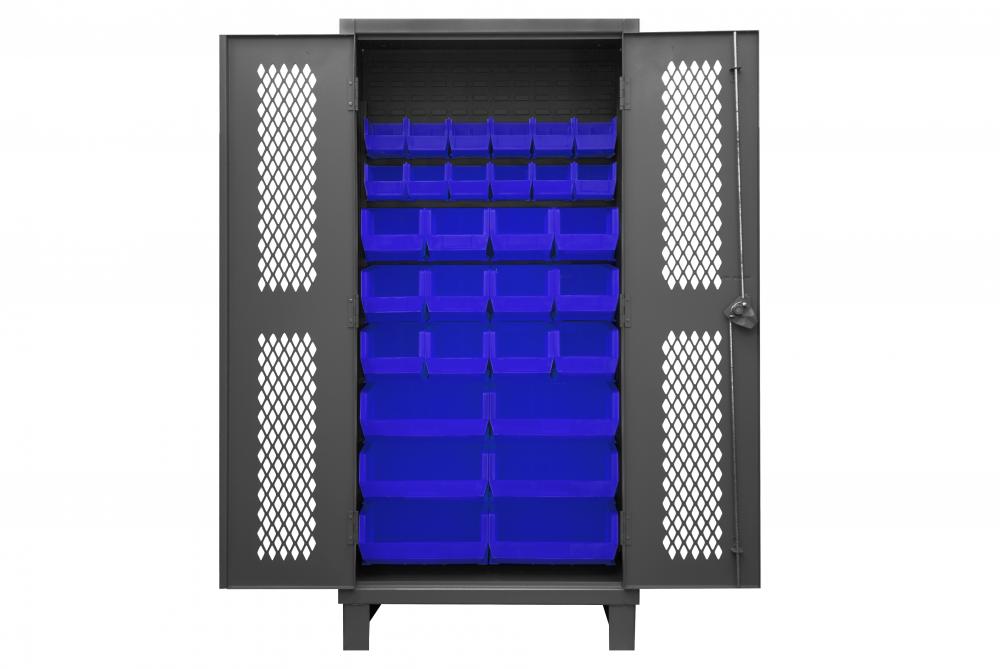 Ventilated Cabinet, 30 Blue Bins Ventilated Cabinet, 30 Blue Bins