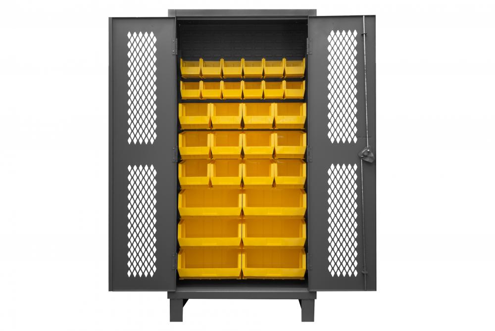 Ventilated Cabinet, 30 Yellow Bins Ventilated Cabinet, 30 Yellow Bins
