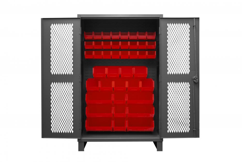 Ventilated Cabinet, 42 Red Bins Ventilated Cabinet, 42 Red Bins