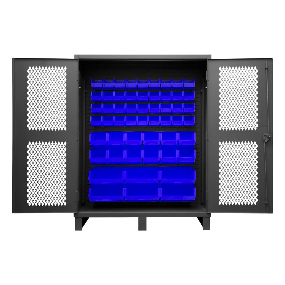 Ventilated Cabinet, 54 Blue Bins Ventilated Cabinet, 54 Blue Bins