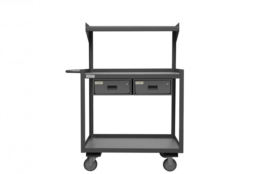 Portable Shop Desk, 3 Shelf, 2 Drawer