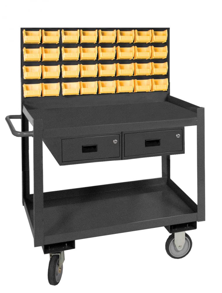 Stock Cart, Louver Panel, Bins, Drawers