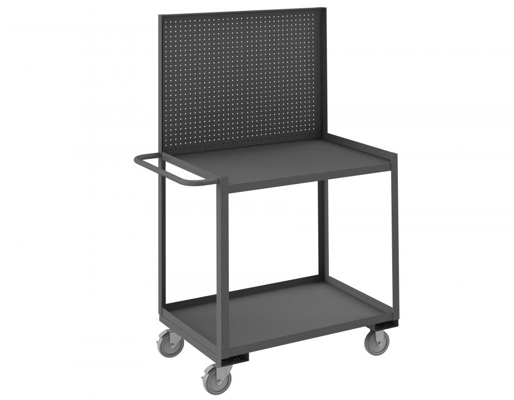 Stock Cart, 2 Shelf, 24 x 36, Pegboard