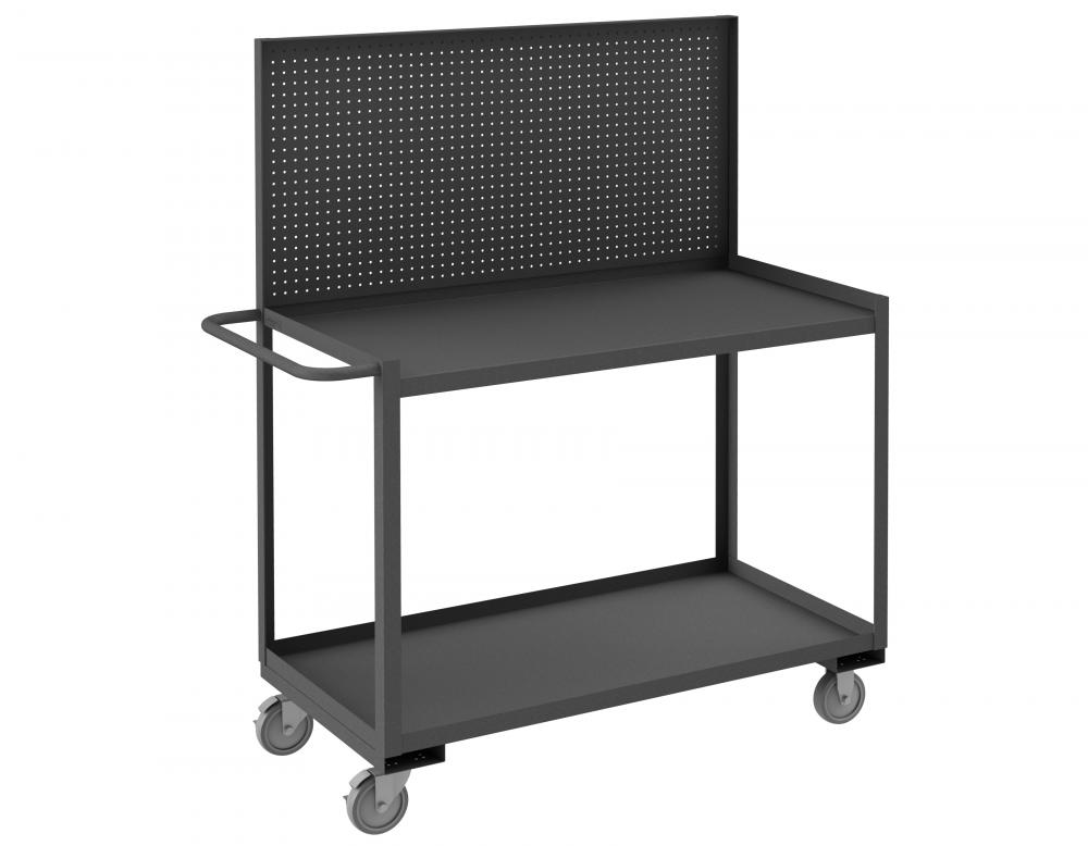 Stock Cart, 2 Shelves, 24 x 48, Pegboard