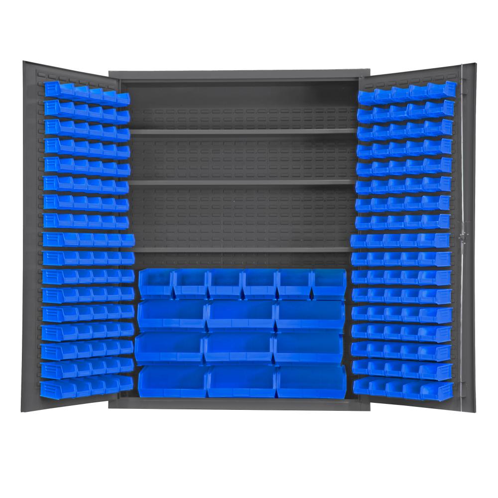 Cabinet, 3 Shelves, 185 Blue Bins Cabinet, 3 Shelves, 185 Blue Bins