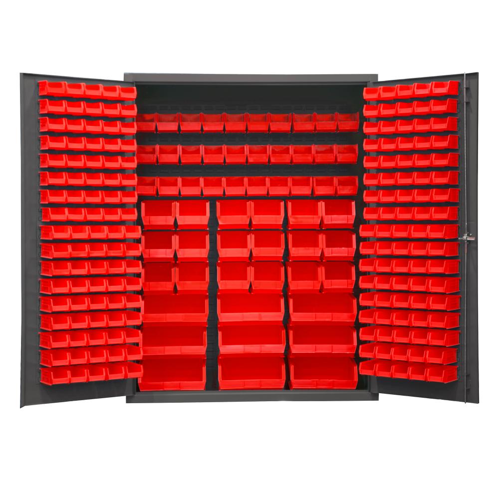 Cabinet, 227 Red Bins, No Legs Cabinet, 227 Red Bins, No Legs