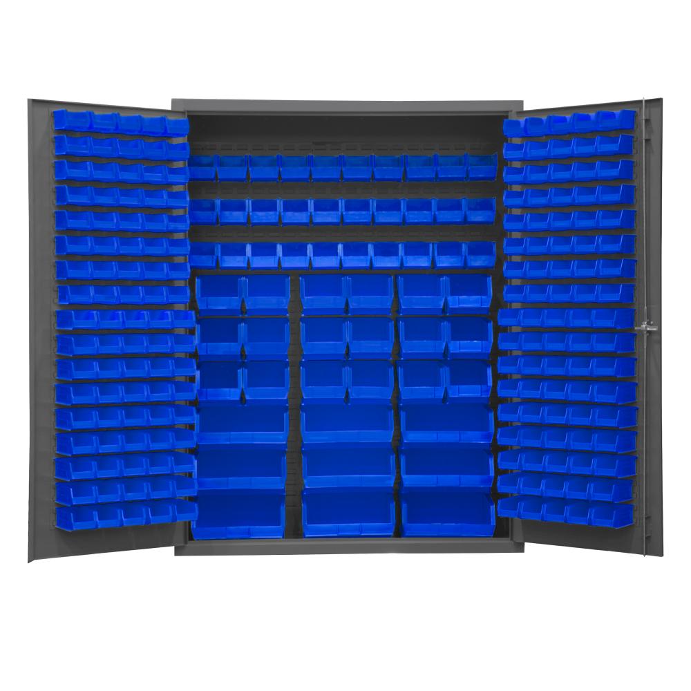 Cabinet, 227 Blue Bins, No Legs Cabinet, 227 Blue Bins, No Legs