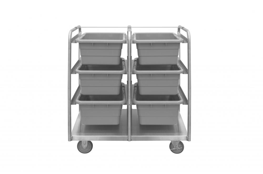 Stainless Steel Tub Rack Cart, 6 Bins