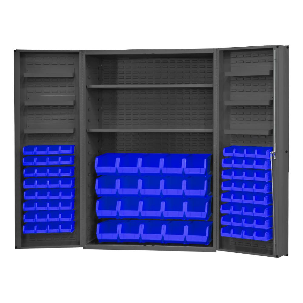 Cabinet, 2 Shelves, 84 Blue Bins