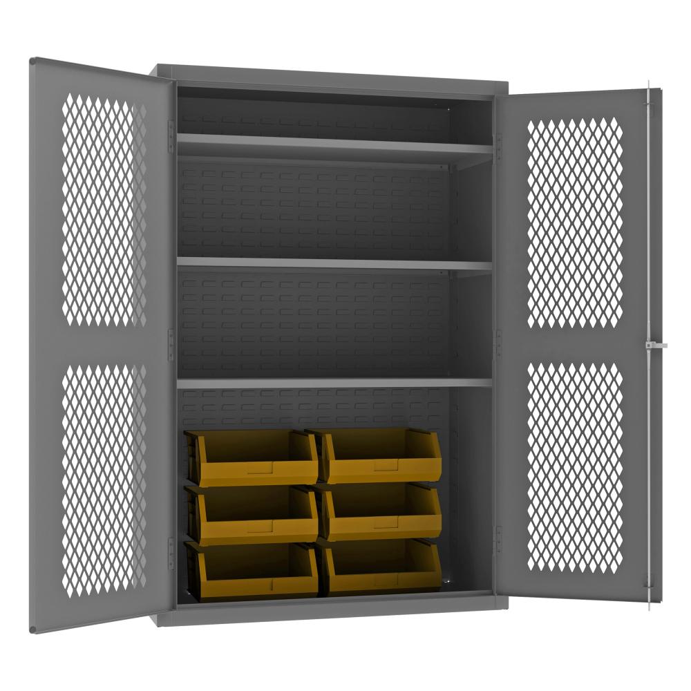 Ventilated Cabinet, 3 Shelves, 6 Bins