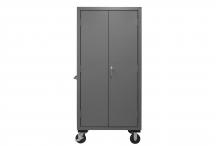 Durham Manufacturing 2501M-BLP-12-2S-5295 - Mobile Cabinet, 2 Shelves, 12 Blue Bins