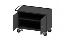 Durham Manufacturing 3412-RM-FL-95 - Mobile Bench Cabinet, Black Rubber Mat