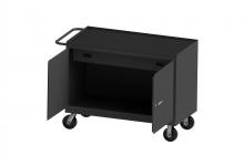 Durham Manufacturing 3413-RM-FL-95 - Mobile Bench Cabinet, Mat, Floor Lock