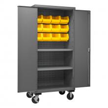 Durham Manufacturing 3501M-BLP-12-2S-95 - Mobile Cabinet, 2 Shelves, 12 Bins