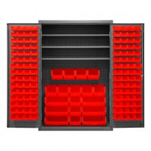 Durham Manufacturing 3502-138-3S-1795 - Cabinet, 3 Shelves, 138 Red Bins