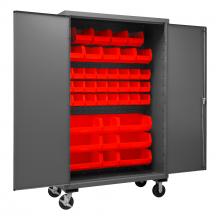 Durham Manufacturing 3502M-BLP-42-1795 - Mobile Cabinet, 42 Red Bins