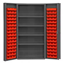 Durham Manufacturing DC-DLP-96-4S-1795 - Cabinet, 4 Shelves, 96 Red Bins