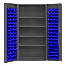 Durham Manufacturing DC-DLP-96-4S-5295 - Cabinet, 4 Shelves, 96 Blue Bins