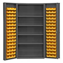 Durham Manufacturing DC-DLP-96-4S-95 - Cabinet, 4 Shelves, 96 Yellow Bins