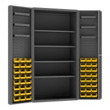 Durham Manufacturing DC36-48-4S6DS-95 - Cabinet, 4 Shelves, 48 Yellow Bins