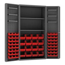 Durham Manufacturing DC36-642S6DS-1795 - Cabinet, 2 Shelves, 64 Red Bins