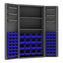 Durham Manufacturing DC36-642S6DS-5295 - Cabinet, 2 Shelves, 64 Blue Bins